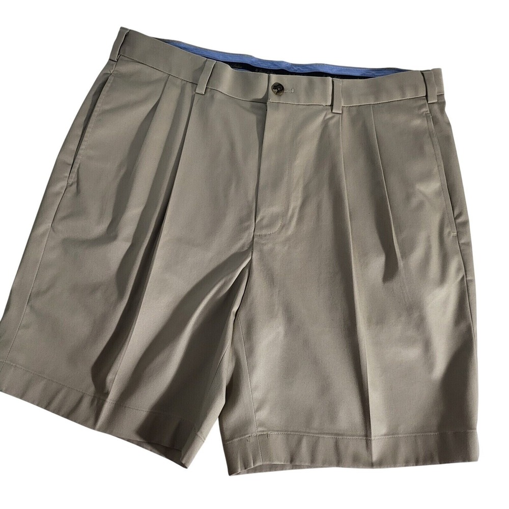 Brook's Brothers Mens Pleated Khaki Shorts Casual Summer Chino Golf Walking